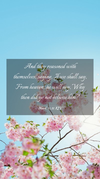 Picture 03 - Mark 11:31 KJV Mobile Phone Wallpaper - And they reasoned with themselves, saying, If we - Mobile Bible Verse Wallpaper