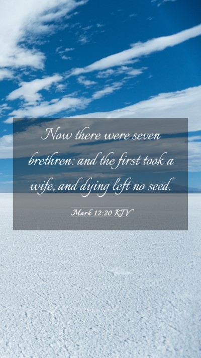 Picture 03 - Mark 12:20 KJV Mobile Phone Wallpaper - Now there were seven brethren: and the first took - Mobile Bible Verse Wallpaper
