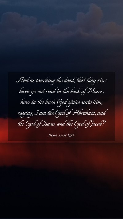 Picture 03 - Mark 12:26 KJV Mobile Phone Wallpaper - And as touching the dead, that they rise: have ye - Mobile Bible Verse Wallpaper