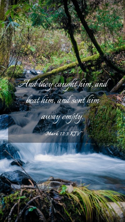 Picture 03 - Mark 12:3 KJV Mobile Phone Wallpaper - And they caught him, and beat him, and sent him - Mobile Bible Verse Wallpaper