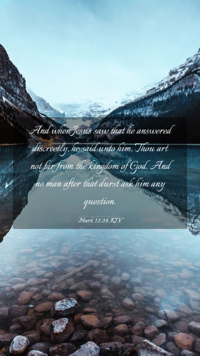 Picture 03 - Mark 12:34 KJV Mobile Phone Wallpaper - And when Jesus saw that he answered discreetly, - Mobile Bible Verse Wallpaper
