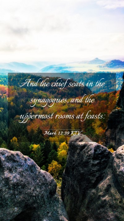 Picture 03 - Mark 12:39 KJV Mobile Phone Wallpaper - And the chief seats in the synagogues, and the - Mobile Bible Verse Wallpaper