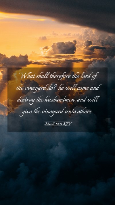 Picture 03 - Mark 12:9 KJV Mobile Phone Wallpaper - What shall therefore the lord of the vineyard do? - Mobile Bible Verse Wallpaper