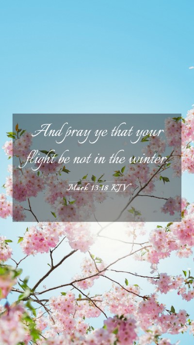 Picture 03 - Mark 13:18 KJV Mobile Phone Wallpaper - And pray ye that your flight be not in the - Mobile Bible Verse Wallpaper