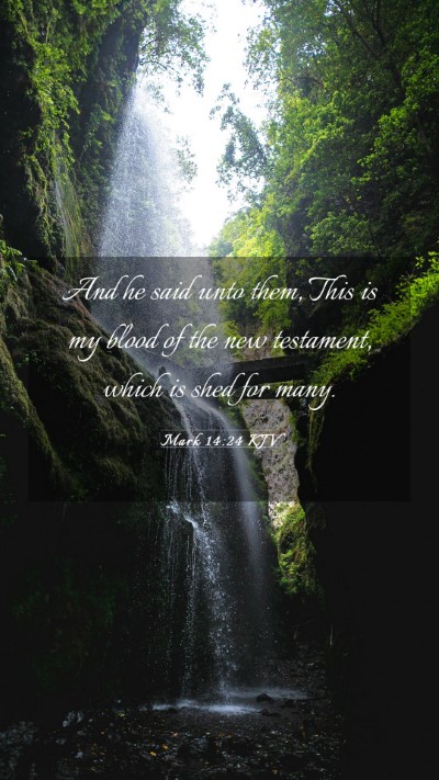 Picture 03 - Mark 14:24 KJV Mobile Phone Wallpaper - And he said unto them, This is my blood of the - Mobile Bible Verse Wallpaper