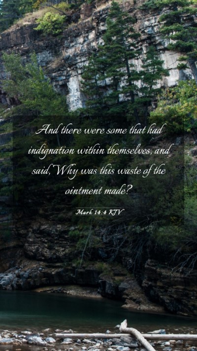 Picture 03 - Mark 14:4 KJV Mobile Phone Wallpaper - And there were some that had indignation within - Mobile Bible Verse Wallpaper