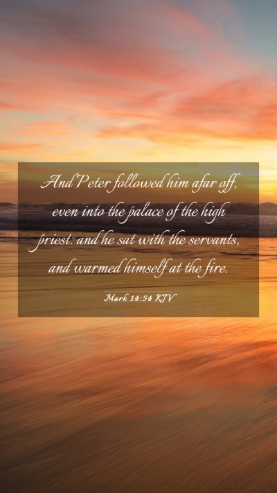 Picture 03 - Mark 14:54 KJV Mobile Phone Wallpaper - And Peter followed him afar off, even into the - Mobile Bible Verse Wallpaper