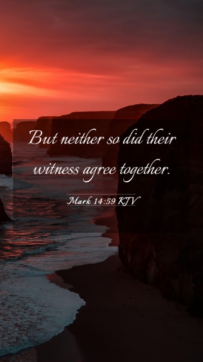 Picture 03 - Mark 14:59 KJV Mobile Phone Wallpaper - But neither so did their witness agree - Mobile Bible Verse Wallpaper
