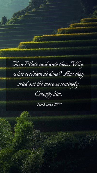 Picture 03 - Mark 15:14 KJV Mobile Phone Wallpaper - Then Pilate said unto them, Why, what evil hath - Mobile Bible Verse Wallpaper
