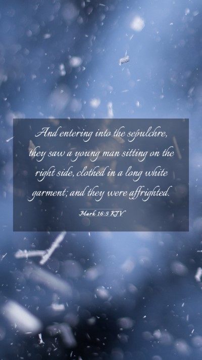 Picture 03 - Mark 16:5 KJV Mobile Phone Wallpaper - And entering into the sepulchre, they saw a young - Mobile Bible Verse Wallpaper