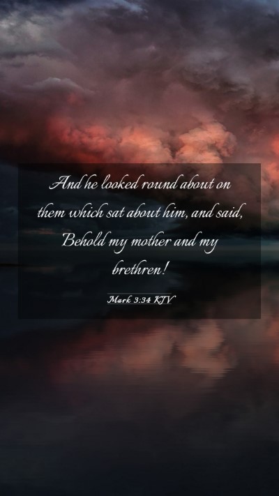 Picture 03 - Mark 3:34 KJV Mobile Phone Wallpaper - And he looked round about on them which sat about - Mobile Bible Verse Wallpaper