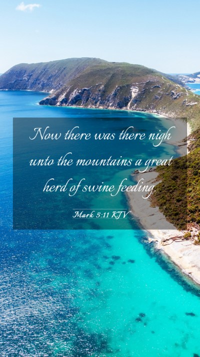 Picture 03 - Mark 5:11 KJV Mobile Phone Wallpaper - Now there was there nigh unto the mountains a - Mobile Bible Verse Wallpaper