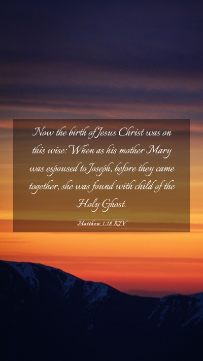 Picture 03 - Matthew 1:18 KJV Mobile Phone Wallpaper - Now the birth of Jesus Christ was on this wise: - Mobile Bible Verse Wallpaper