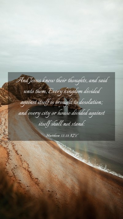 Picture 03 - Matthew 12:25 KJV Mobile Phone Wallpaper - And Jesus knew their thoughts, and said unto - Mobile Bible Verse Wallpaper