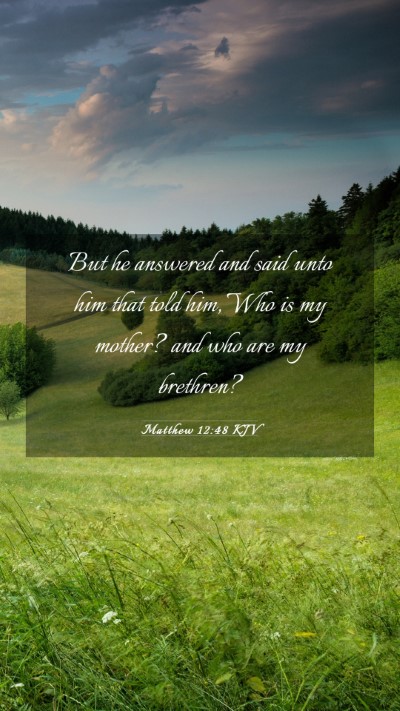 Picture 03 - Matthew 12:48 KJV Mobile Phone Wallpaper - But he answered and said unto him that told him, - Mobile Bible Verse Wallpaper