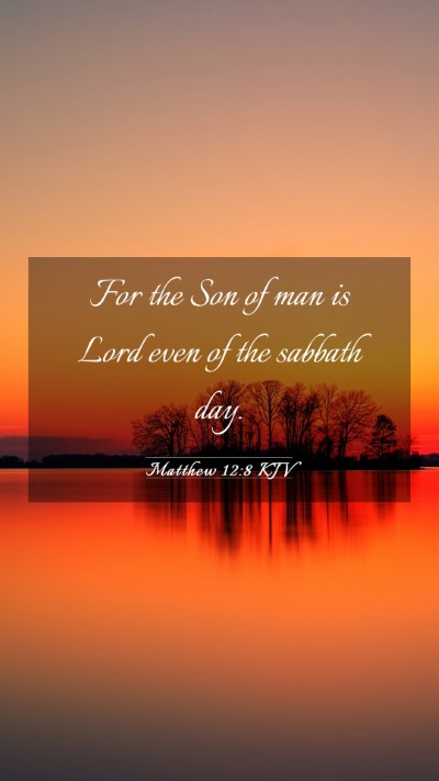 Picture 03 - Matthew 12:8 KJV Mobile Phone Wallpaper - For the Son of man is Lord even of the sabbath - Mobile Bible Verse Wallpaper