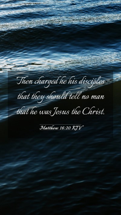 Picture 03 - Matthew 16:20 KJV Mobile Phone Wallpaper - Then charged he his disciples that they should - Mobile Bible Verse Wallpaper