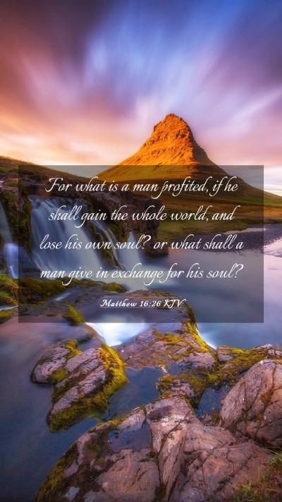Picture 03 - Matthew 16:26 KJV Mobile Phone Wallpaper - For what is a man profited, if he shall gain the - Mobile Bible Verse Wallpaper