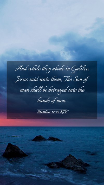 Picture 03 - Matthew 17:22 KJV Mobile Phone Wallpaper - And while they abode in Galilee, Jesus said unto - Mobile Bible Verse Wallpaper