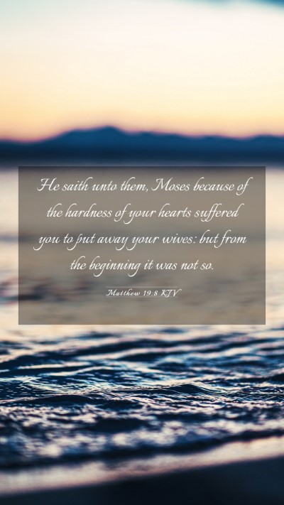Picture 03 - Matthew 19:8 KJV Mobile Phone Wallpaper - He saith unto them, Moses because of the hardness - Mobile Bible Verse Wallpaper