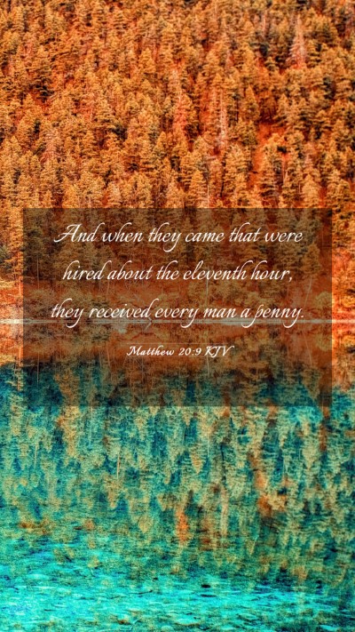 Picture 03 - Matthew 20:9 KJV Mobile Phone Wallpaper - And when they came that were hired about the - Mobile Bible Verse Wallpaper