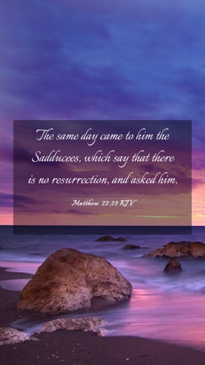 Picture 03 - Matthew 22:23 KJV Mobile Phone Wallpaper - The same day came to him the Sadducees, which say - Mobile Bible Verse Wallpaper