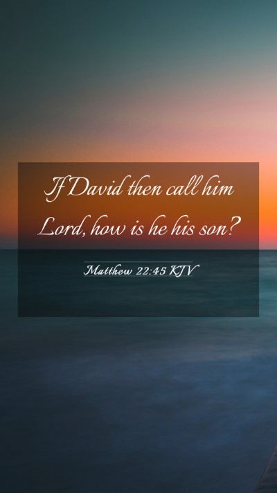 Picture 03 - Matthew 22:45 KJV Mobile Phone Wallpaper - If David then call him Lord, how is he his - Mobile Bible Verse Wallpaper