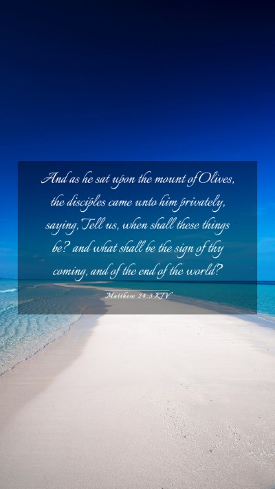 Picture 03 - Matthew 24:3 KJV Mobile Phone Wallpaper - And as he sat upon the mount of Olives, the - Mobile Bible Verse Wallpaper