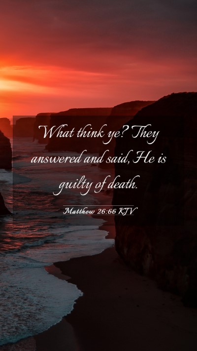 Picture 03 - Matthew 26:66 KJV Mobile Phone Wallpaper - What think ye? They answered and said, He is - Mobile Bible Verse Wallpaper