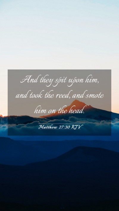 Picture 03 - Matthew 27:30 KJV Mobile Phone Wallpaper - And they spit upon him, and took the reed, and - Mobile Bible Verse Wallpaper