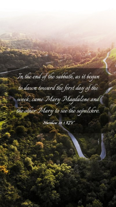 Picture 03 - Matthew 28:1 KJV Mobile Phone Wallpaper - In the end of the sabbath, as it began to dawn - Mobile Bible Verse Wallpaper