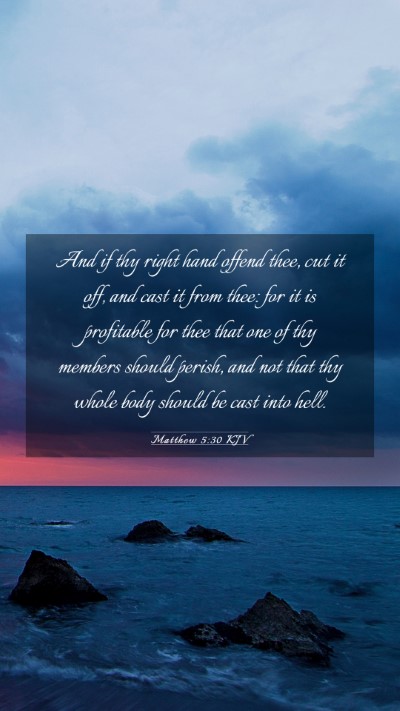 Picture 03 - Matthew 5:30 KJV Mobile Phone Wallpaper - And if thy right hand offend thee, cut it off, - Mobile Bible Verse Wallpaper