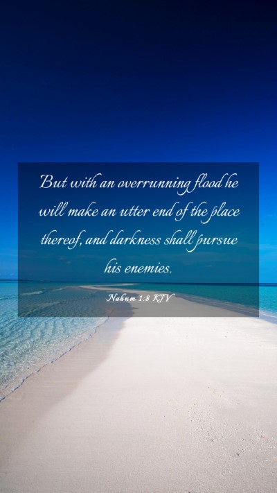 Picture 03 - Nahum 1:8 KJV Mobile Phone Wallpaper - But with an overrunning flood he will make an - Mobile Bible Verse Wallpaper