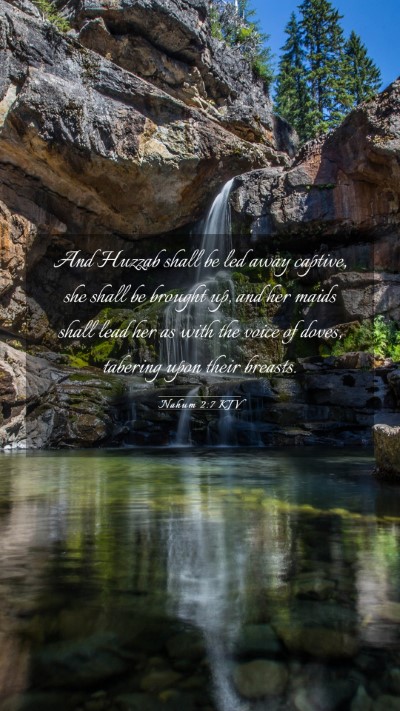 Picture 03 - Nahum 2:7 KJV Mobile Phone Wallpaper - And Huzzab shall be led away captive, she shall - Mobile Bible Verse Wallpaper