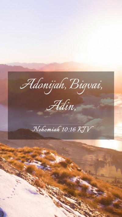 Picture 03 - Nehemiah 10:16 KJV Mobile Phone Wallpaper - Adonijah, Bigvai, - Mobile Bible Verse Wallpaper