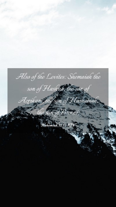 Picture 03 - Nehemiah 11:15 KJV Mobile Phone Wallpaper - Also of the Levites: Shemaiah the son of Hashub, - Mobile Bible Verse Wallpaper