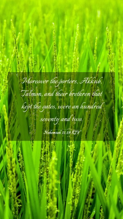 Picture 03 - Nehemiah 11:19 KJV Mobile Phone Wallpaper - Moreover the porters, Akkub, Talmon, and their - Mobile Bible Verse Wallpaper