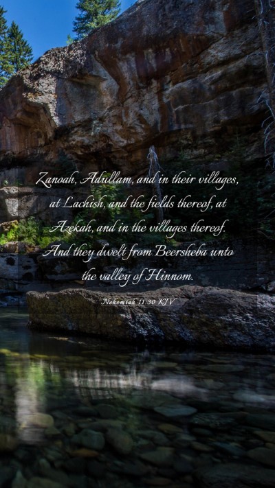 Picture 03 - Nehemiah 11:30 KJV Mobile Phone Wallpaper - Zanoah, Adullam, and in their villages, at - Mobile Bible Verse Wallpaper