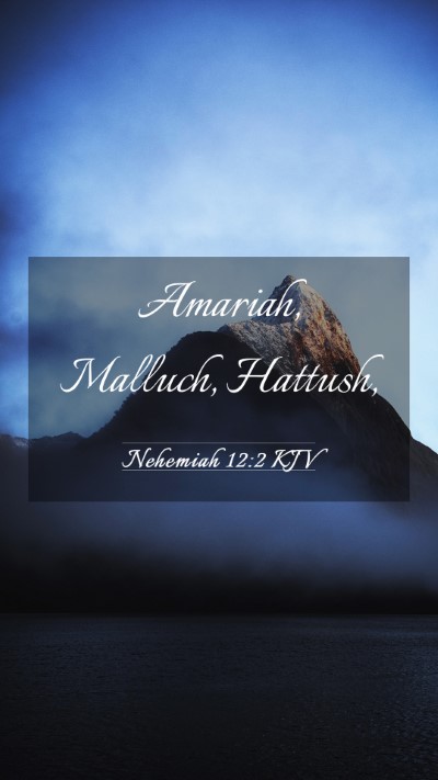 Picture 03 - Nehemiah 12:2 KJV Mobile Phone Wallpaper - Amariah, Malluch, - Mobile Bible Verse Wallpaper