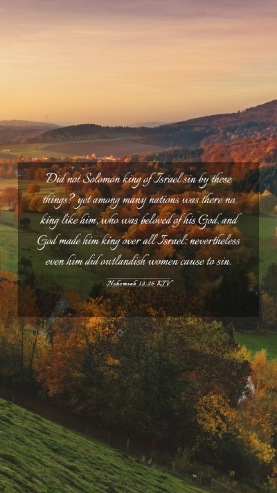 Picture 03 - Nehemiah 13:26 KJV Mobile Phone Wallpaper - Did not Solomon king of Israel sin by these - Mobile Bible Verse Wallpaper