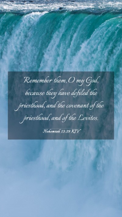 Picture 03 - Nehemiah 13:29 KJV Mobile Phone Wallpaper - Remember them, O my God, because they have - Mobile Bible Verse Wallpaper