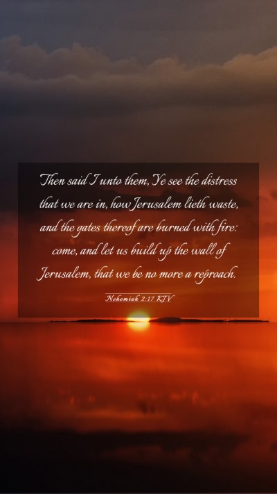 Picture 03 - Nehemiah 2:17 KJV Mobile Phone Wallpaper - Then said I unto them, Ye see the distress that - Mobile Bible Verse Wallpaper