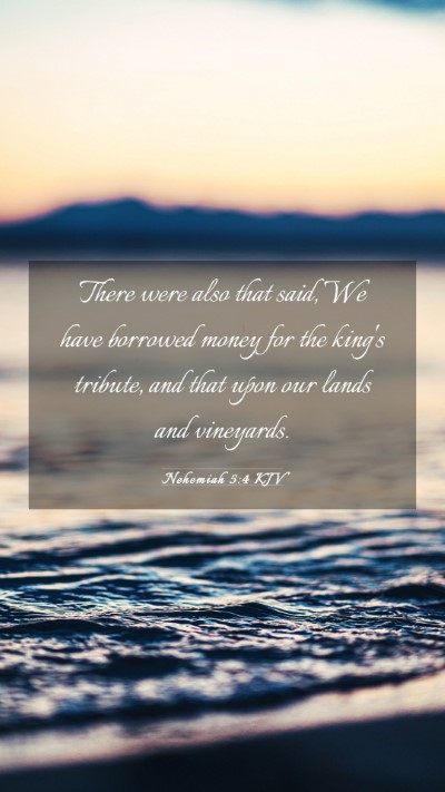 Picture 03 - Nehemiah 5:4 KJV Mobile Phone Wallpaper - There were also that said, We have borrowed money - Mobile Bible Verse Wallpaper