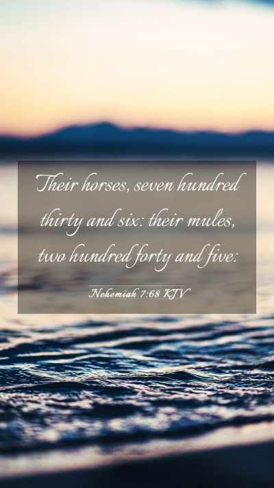 Picture 03 - Nehemiah 7:68 KJV Mobile Phone Wallpaper - Their horses, seven hundred thirty and six: their - Mobile Bible Verse Wallpaper