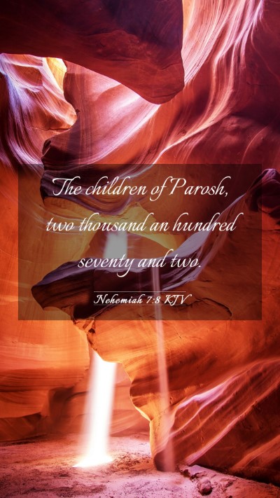 Picture 03 - Nehemiah 7:8 KJV Mobile Phone Wallpaper - The children of Parosh, two thousand an hundred - Mobile Bible Verse Wallpaper