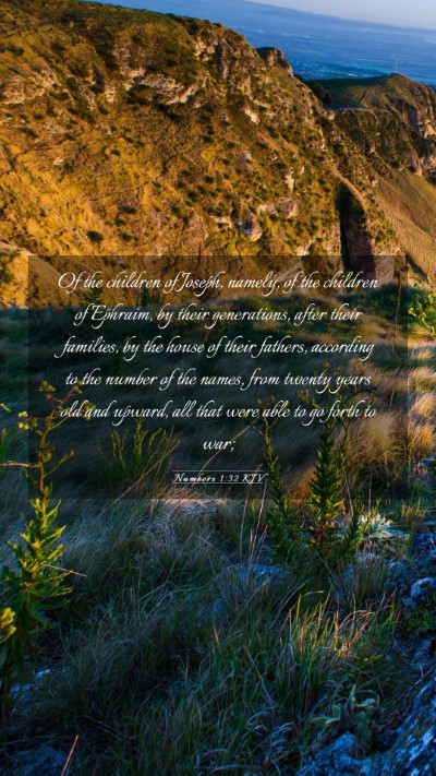Picture 03 - Numbers 1:32 KJV Mobile Phone Wallpaper - Of the children of Joseph, namely, of the - Mobile Bible Verse Wallpaper