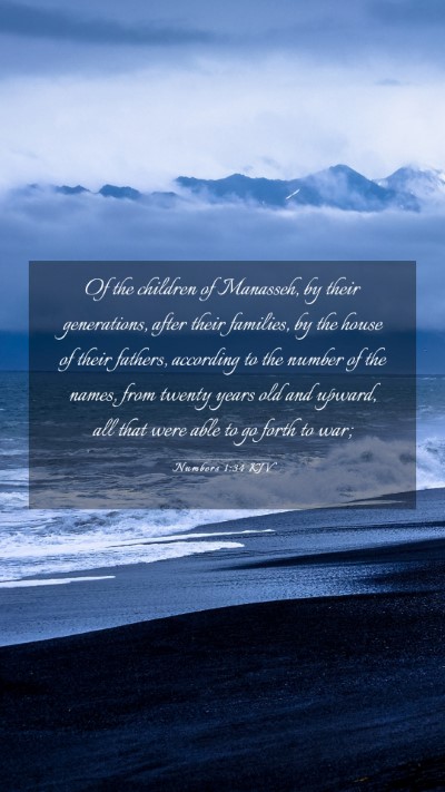 Picture 03 - Numbers 1:34 KJV Mobile Phone Wallpaper - Of the children of Manasseh, by their - Mobile Bible Verse Wallpaper