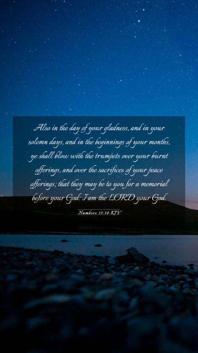 Picture 03 - Numbers 10:10 KJV Mobile Phone Wallpaper - Also in the day of your gladness, and in your - Mobile Bible Verse Wallpaper