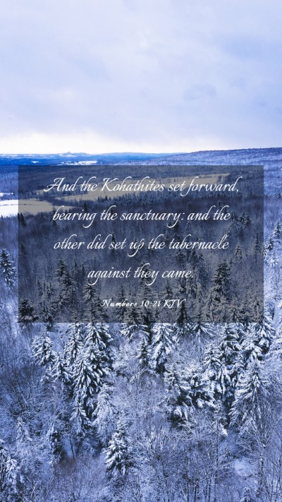 Picture 03 - Numbers 10:21 KJV Mobile Phone Wallpaper - And the Kohathites set forward, bearing the - Mobile Bible Verse Wallpaper