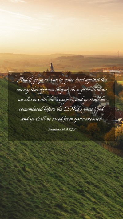 Picture 03 - Numbers 10:9 KJV Mobile Phone Wallpaper - And if ye go to war in your land against the - Mobile Bible Verse Wallpaper